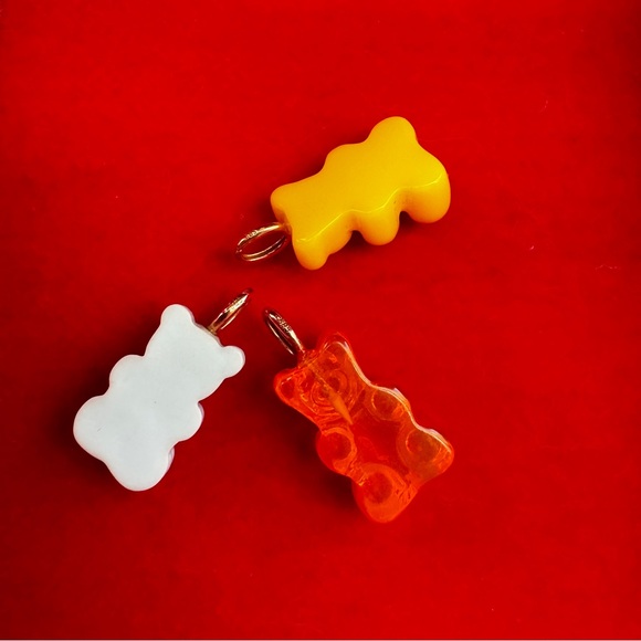 🐻 14k gold charm gummy bear resin necklace solid yellow gold bail kitsch kawaii - Picture 3 of 6